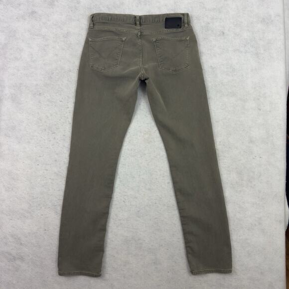 John Varvatos USA Bowery Slim Straight Jeans 33 Khaki Stretch Men’s Designer - Picture 5 of 11